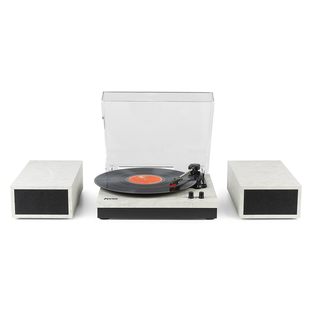 Fenton RP165 Bluetooth Record Players with Speakers Marble Finish