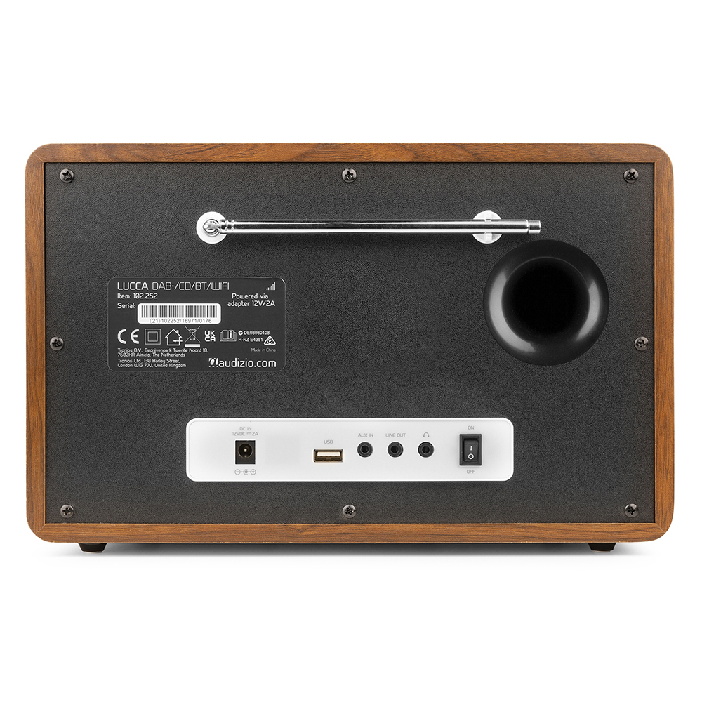 Audizio Lucca Internet DAB Radio and CD Player Back View