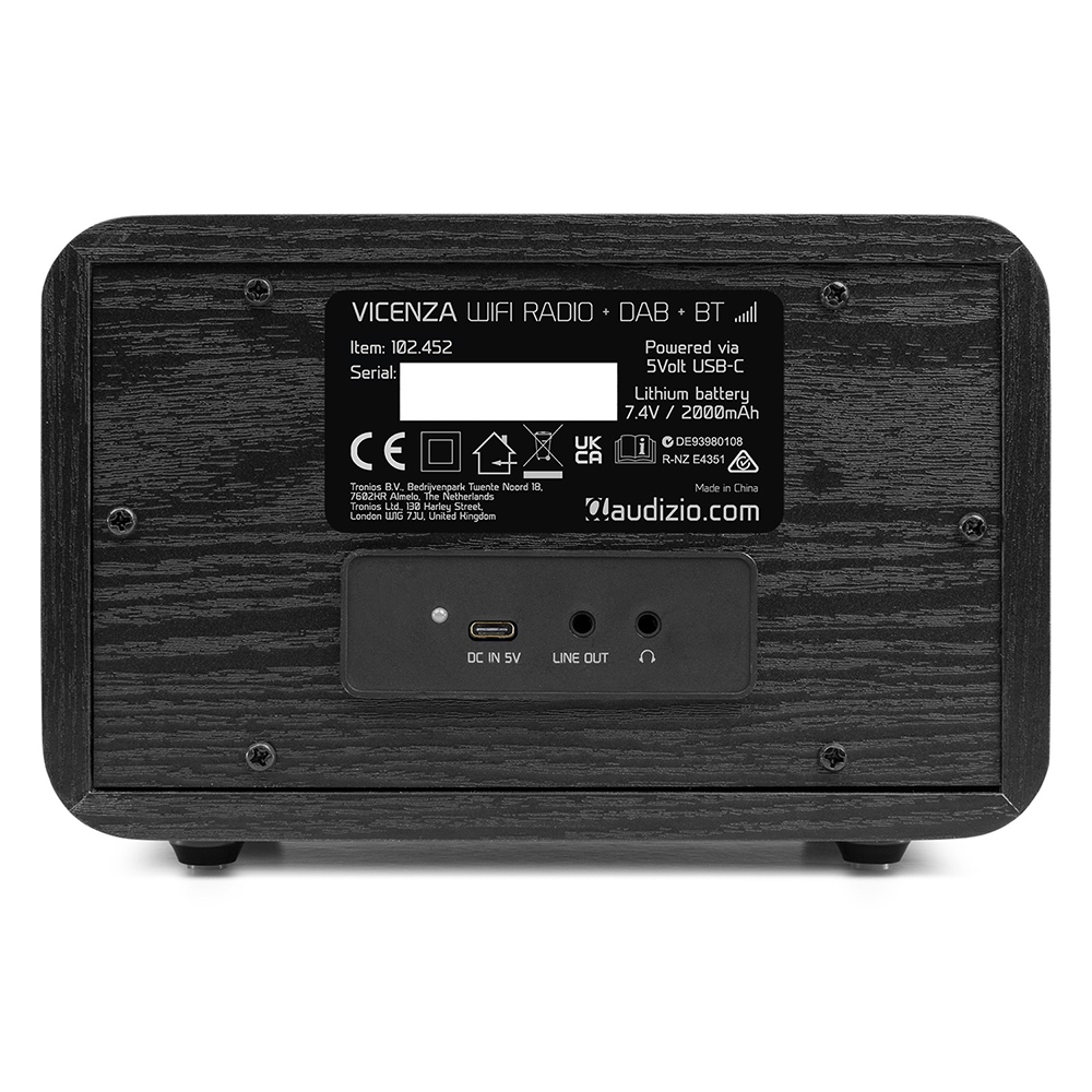Audizio Vicenza Portable WiFi Internet & DAB Radio Back