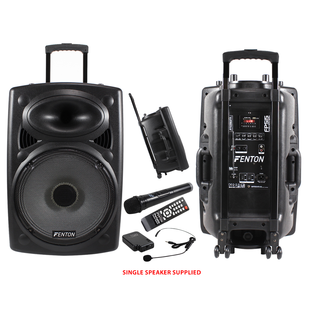Fenton FPS15 Portable PA System Battery Powered USB Sound Wireless