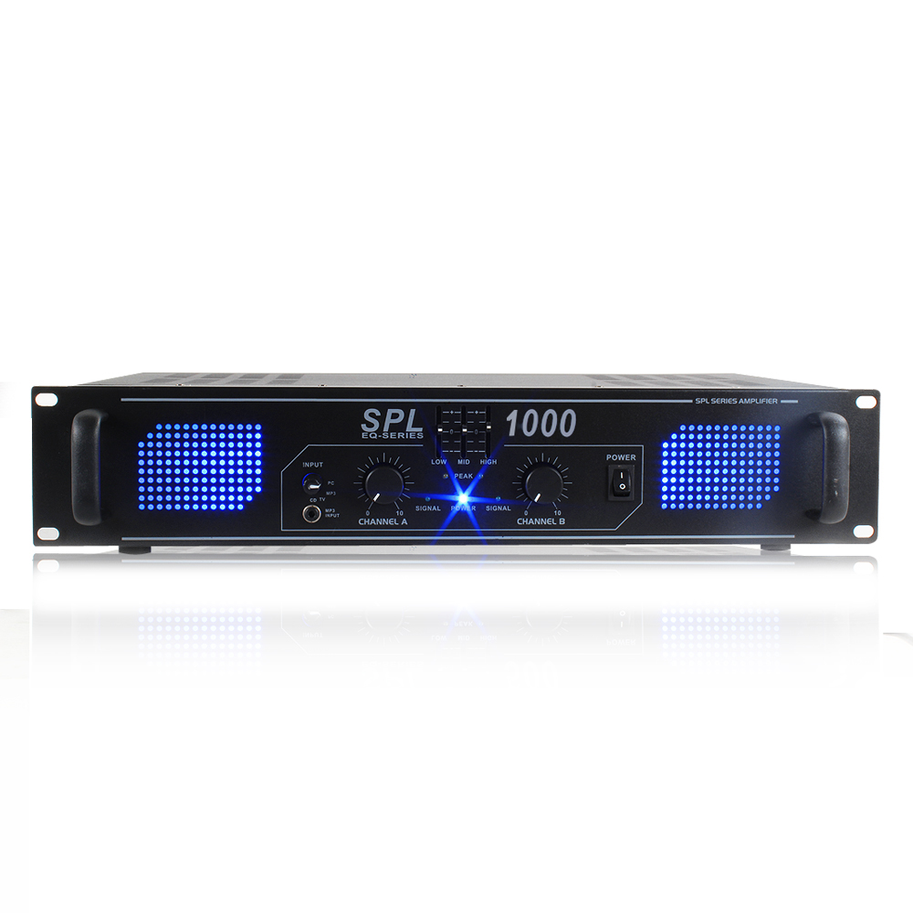 Skytec SPL-1000W Power Amplifier DJ Disco Party Home Audio HiFi Stereo ...