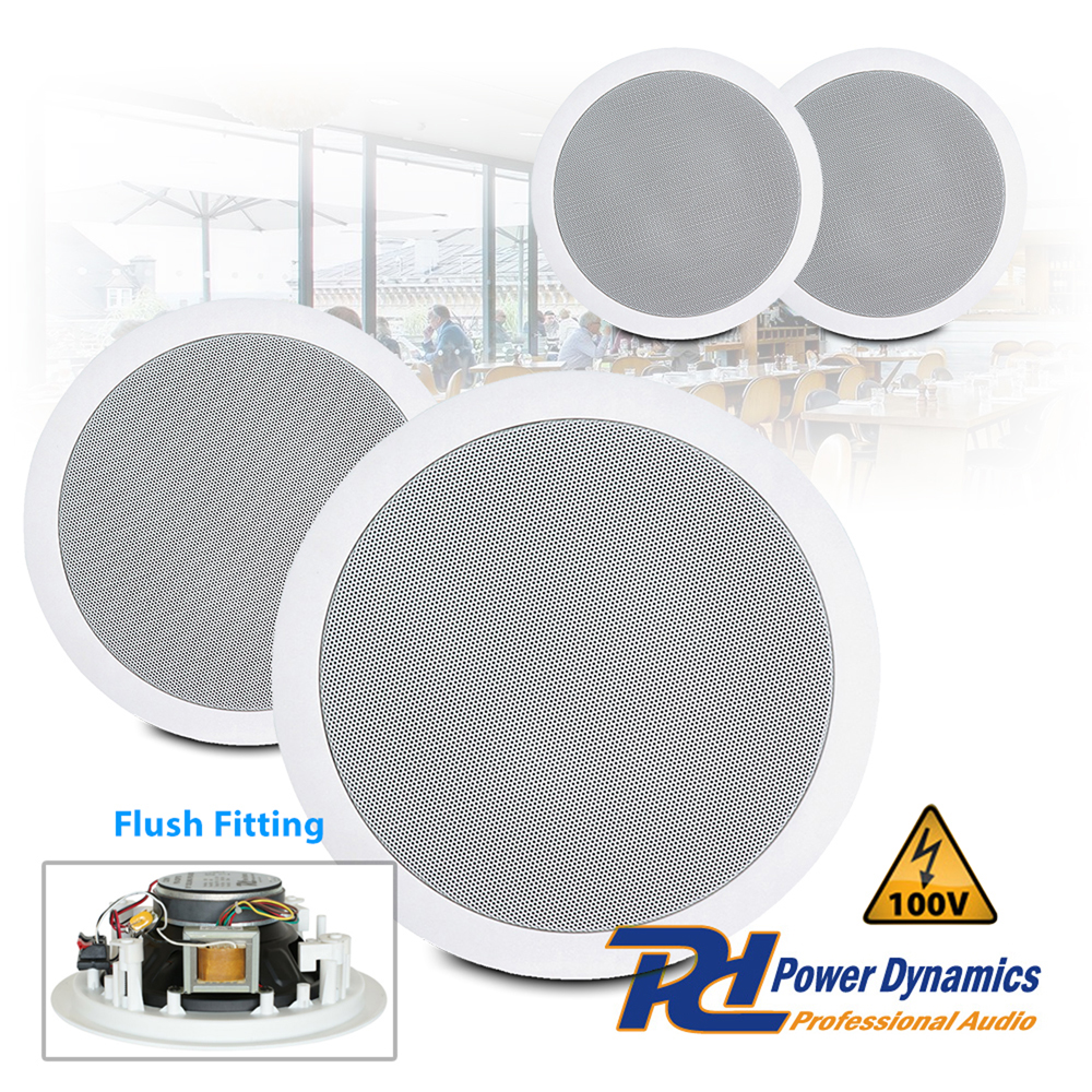 4x 6 5 100v Line Ceiling Speakers Commercial Restaurant Bar Shop
