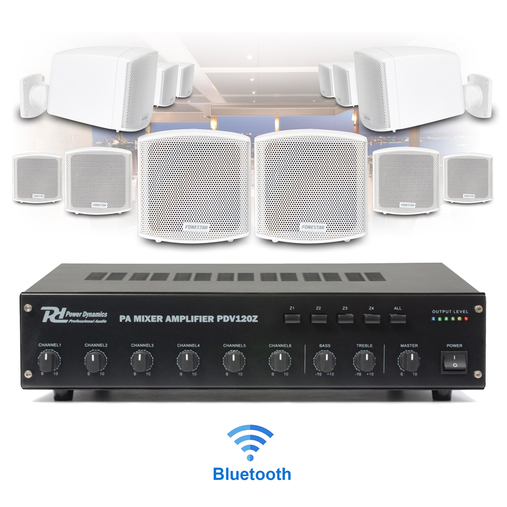 Cafe Restaurant Install Speaker and Amplifier System CUBE62BT (x12) eBay