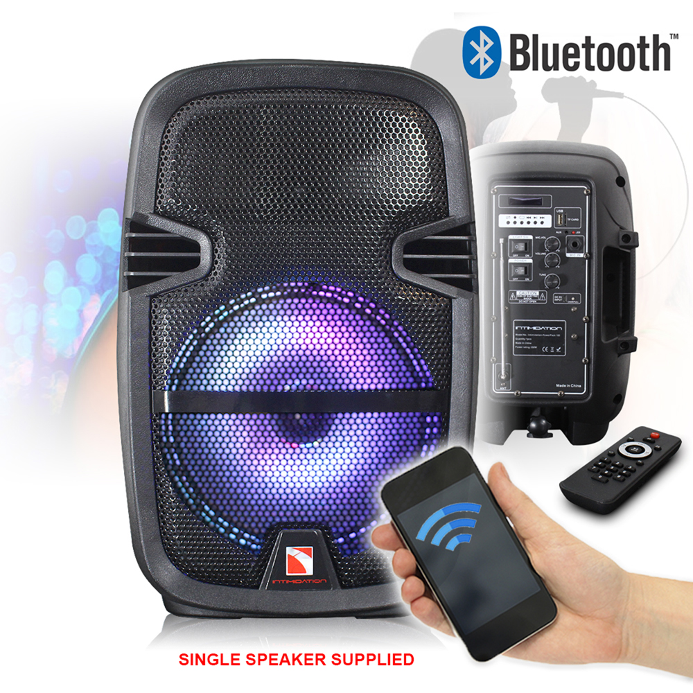 Battery Powered Bluetooth Active DJ Speaker 8" 350W Disco Party Lights 5056205563234 eBay