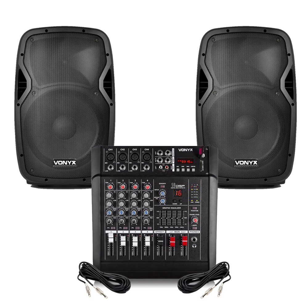 Vonyx AP1200 12" Passive DJ/PA Speaker & Mixer