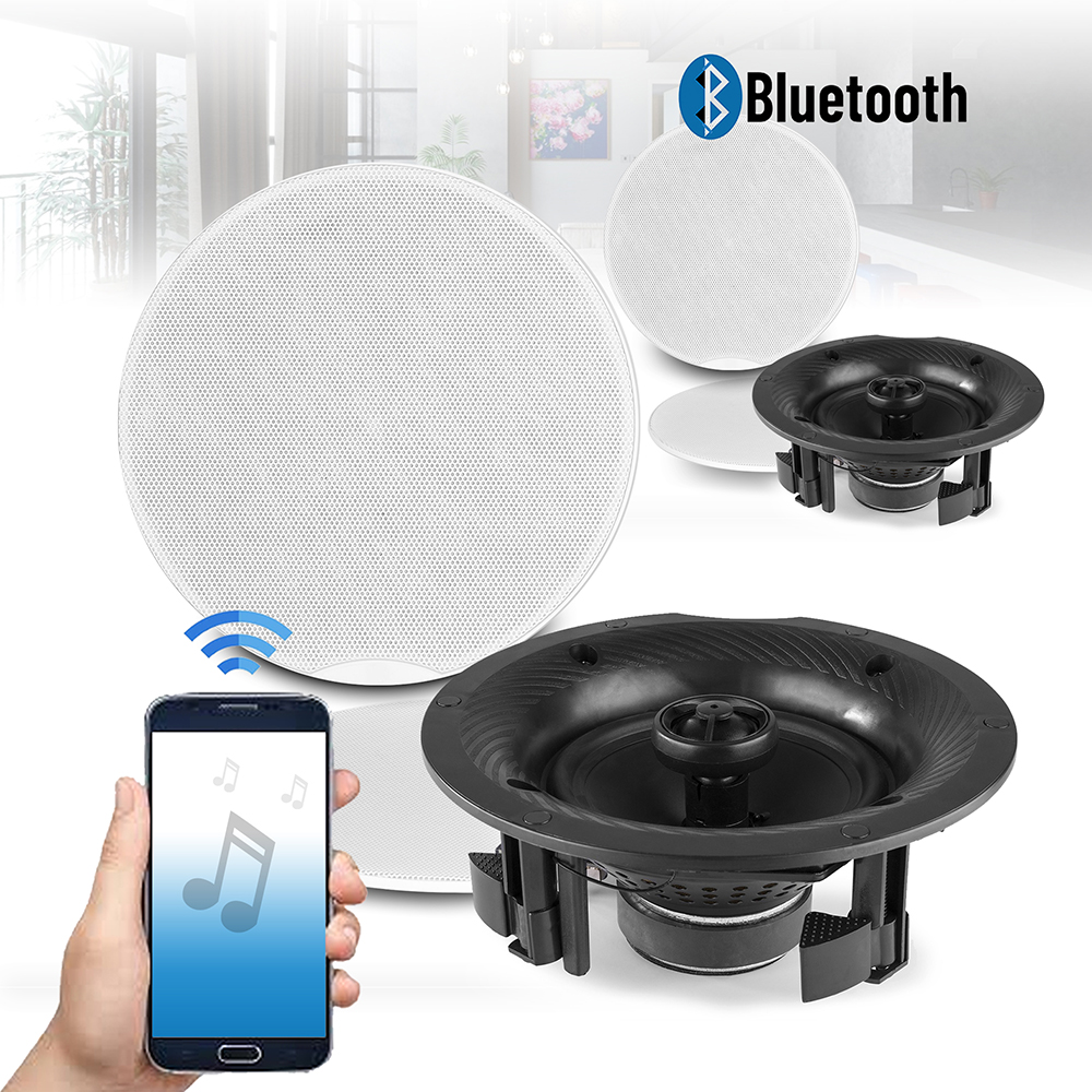 6.5" Multi Room Bluetooth Ceiling Speaker Set 2 Zone Music Home Sound