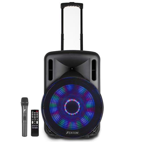 Fenton FT15LED 15 inch Bluetooth Battery Powered Portable PA System