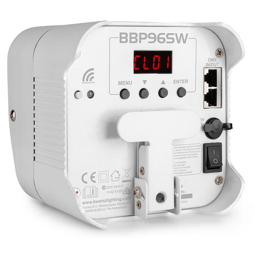 BeamZ BBP96SW Battery Par Uplighter with Wireless DMX back view
