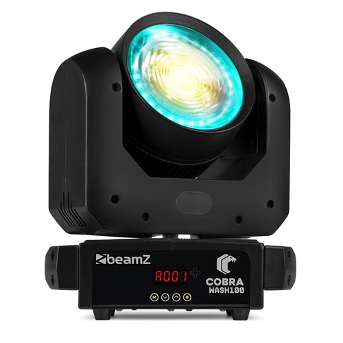 BeamZ Cobra Wash100 LED Moving Head Wash Light with LED Ring - 100W