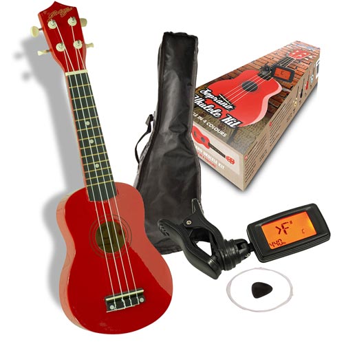 Johnny Brook Soprano Ukulele Kit, Red