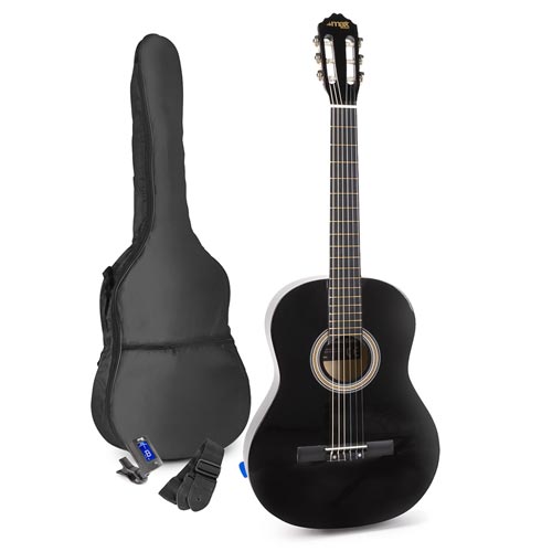 Max SOLOART Classic Black Acoustic Guitar Package