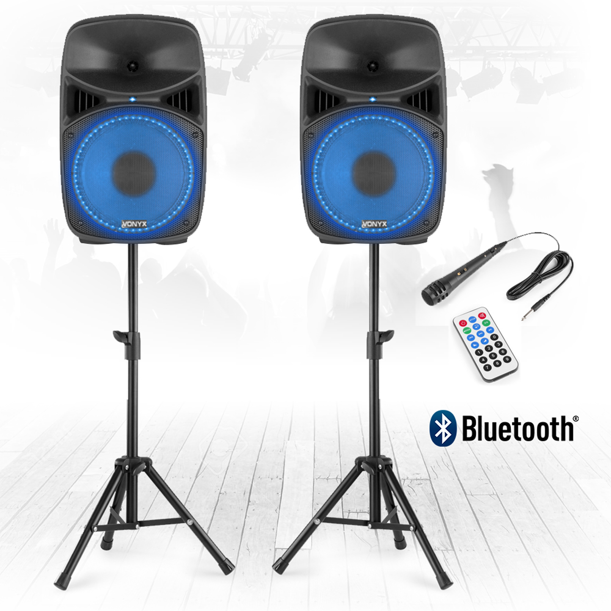 12" DJ Powered Speaker Package Vonyx VPS122 800W