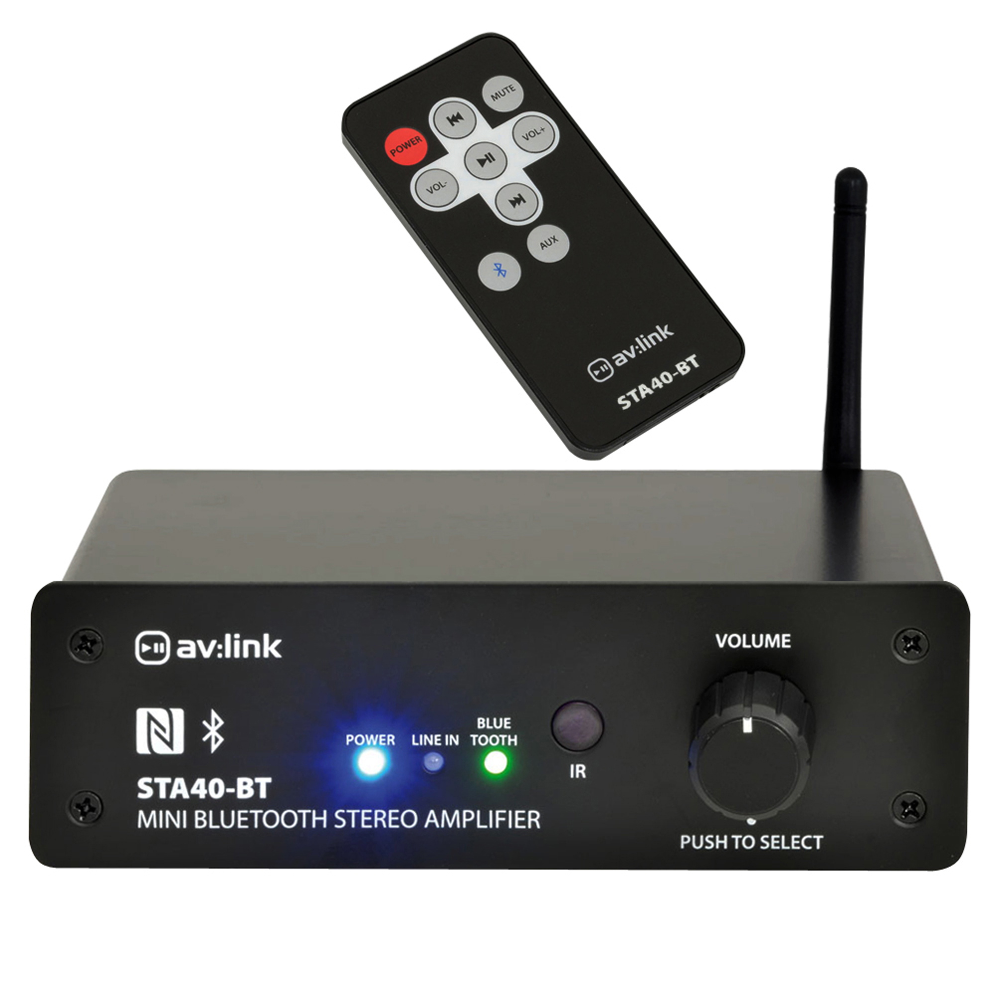 Av Link Sta40 Bt Mini Wireless Bluetooth Nfc Stereo Amplifier With Tap To Expand