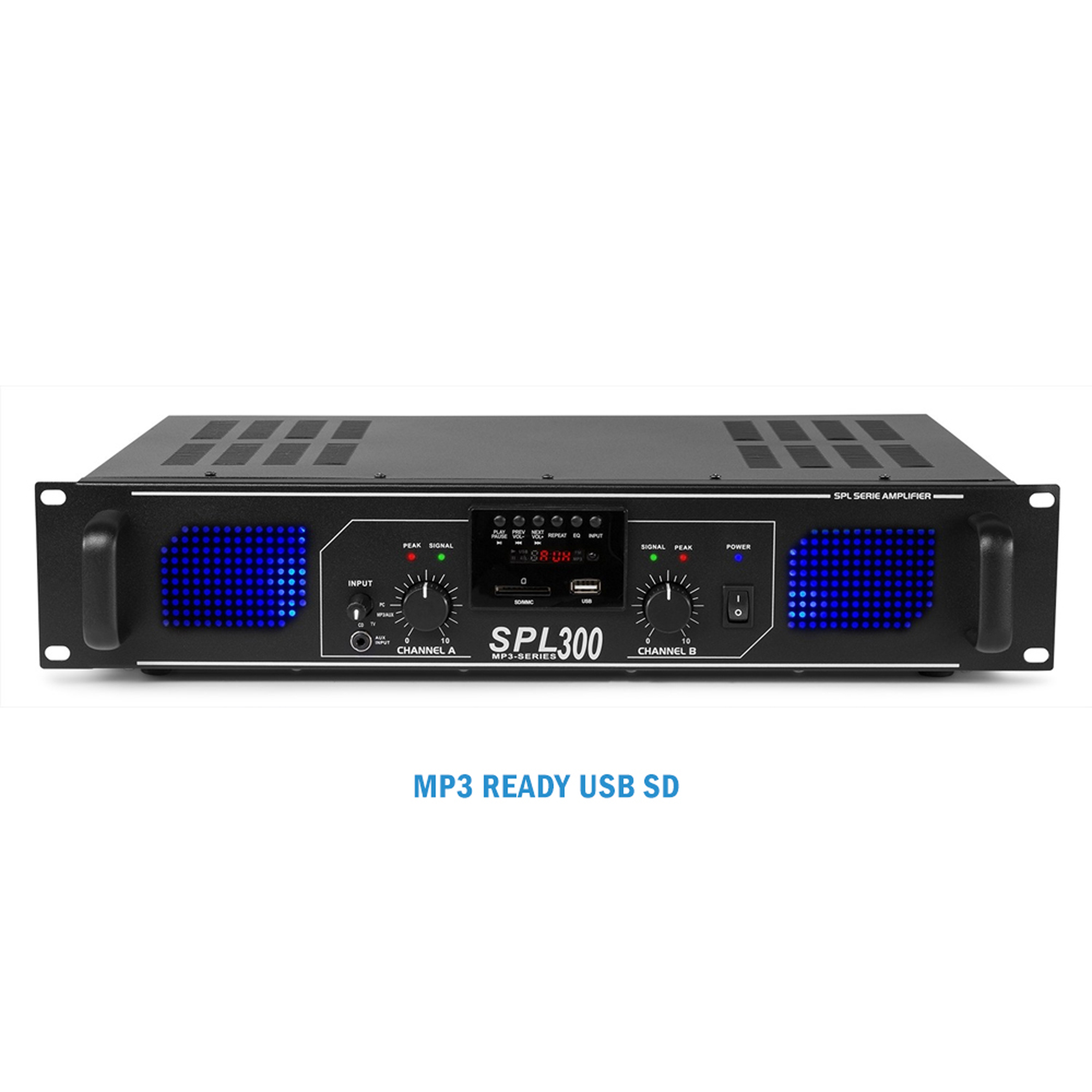 SPL Speaker Amplifier MP3 USB FM EQ PA Mobile DJ Disco HiFi 19" Rack