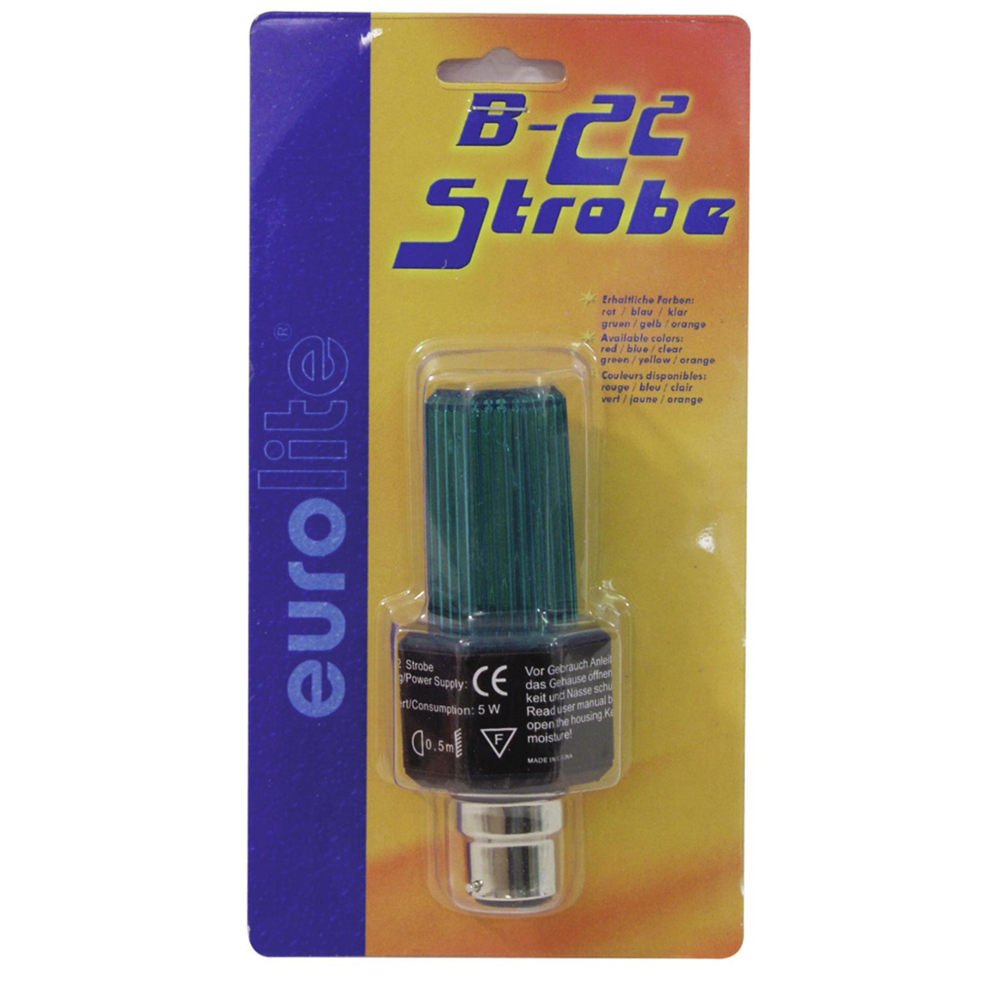Eurolite Green Strobe Light Bulb with B22 Base