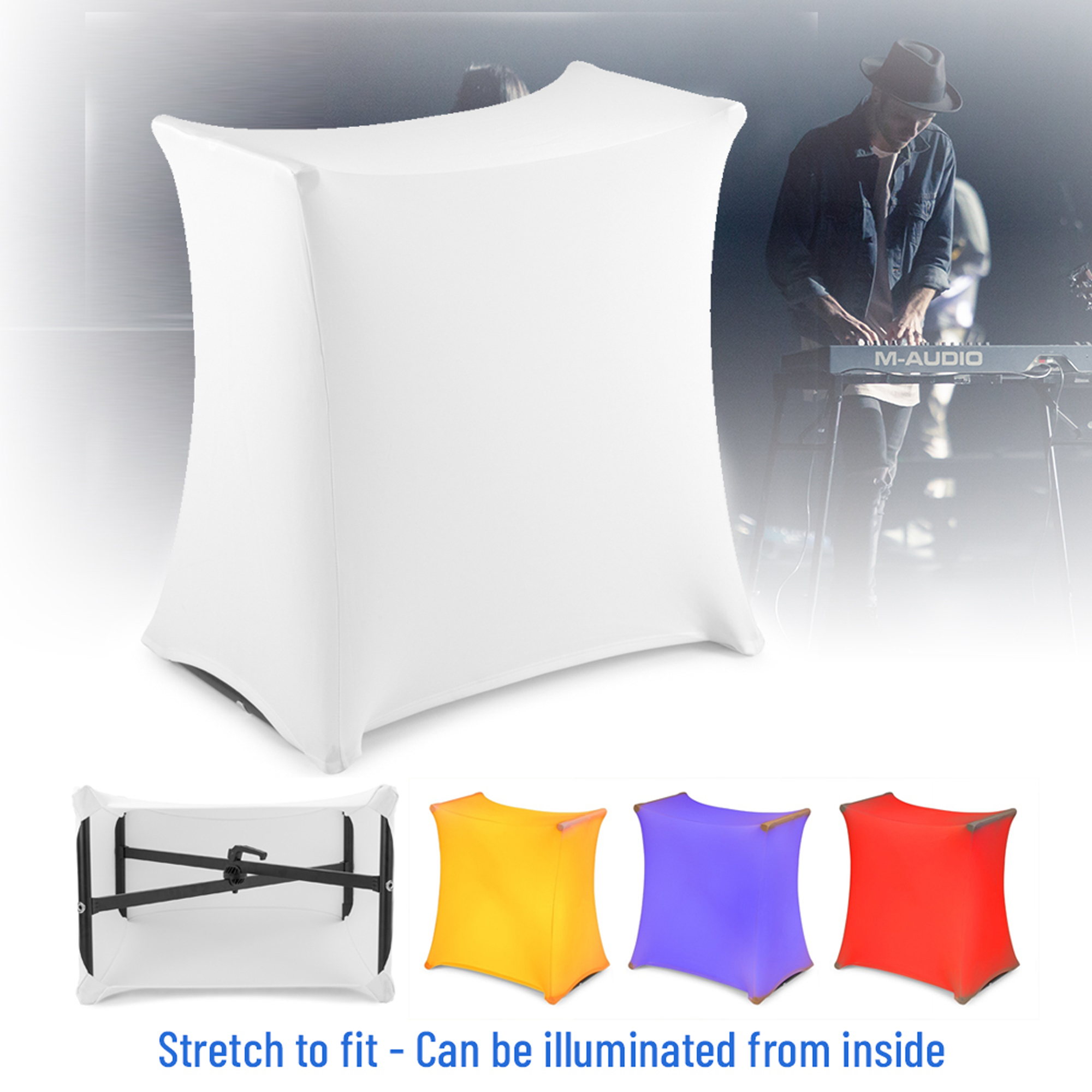 Vonyx Folding Keyboard Stand with Scrim Cover