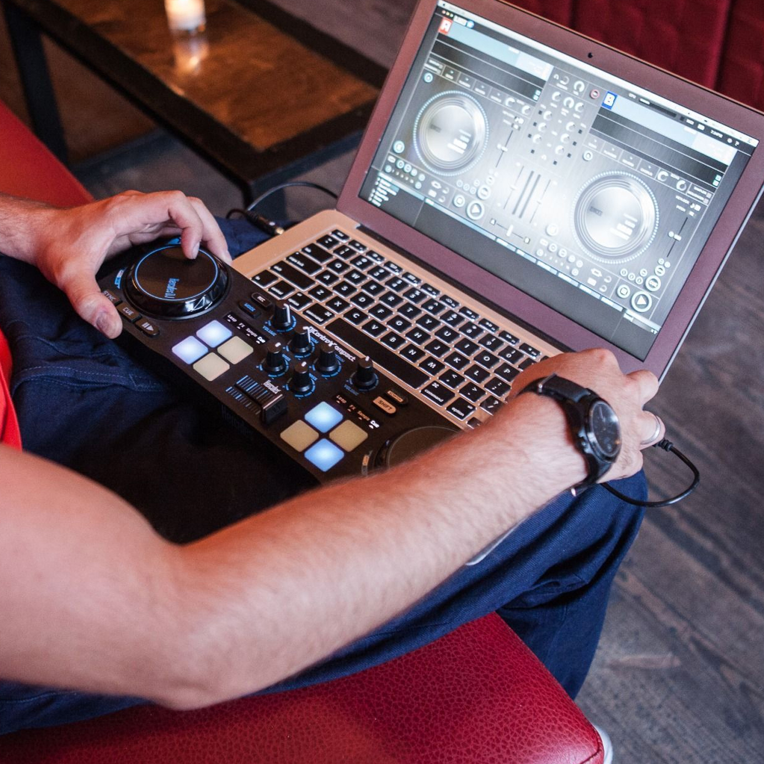 DJ Set for Kids Hercules Compact & Vonyx 3" Active DJ Monitors