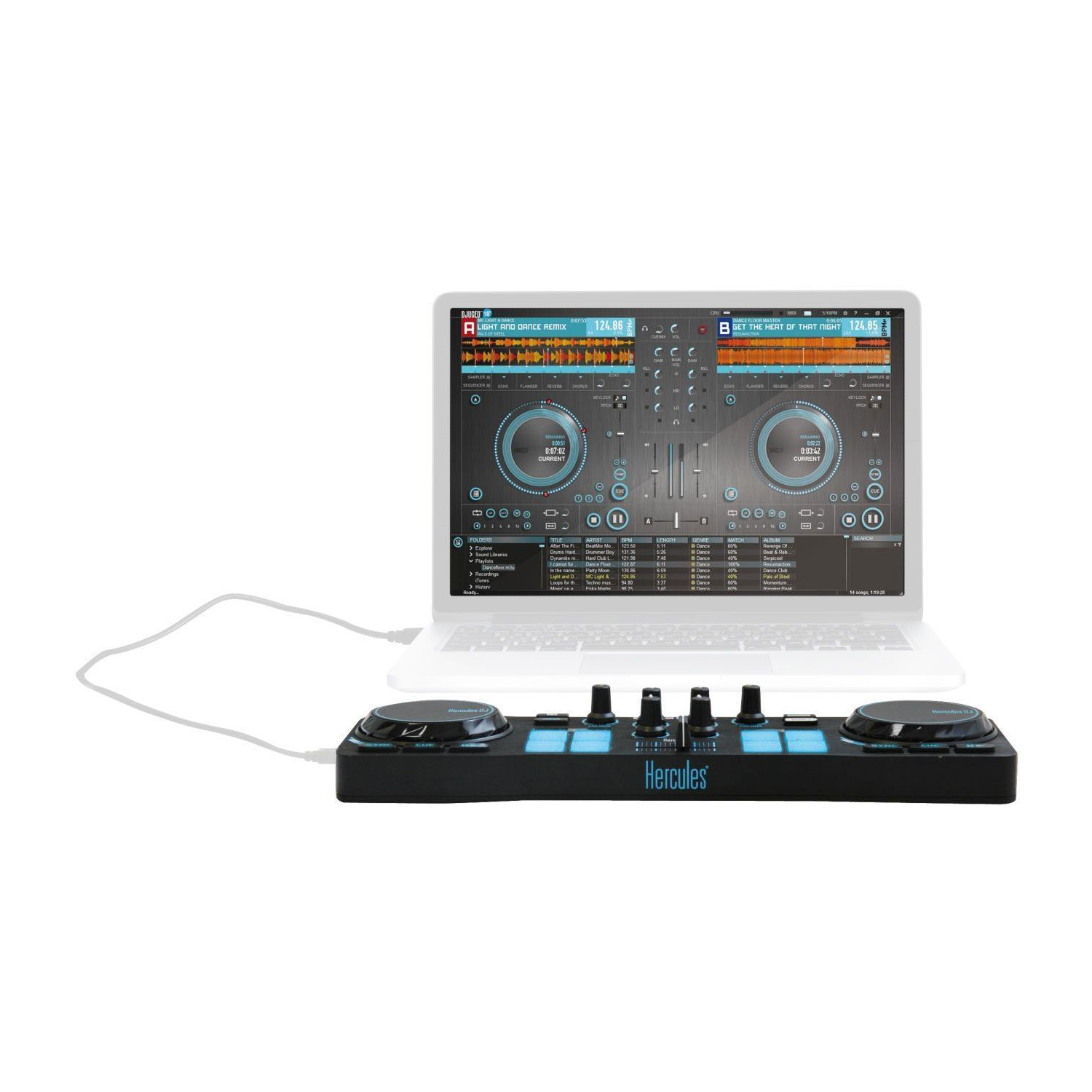 DJ Set for Kids Hercules Compact & Vonyx 3" Active DJ Monitors