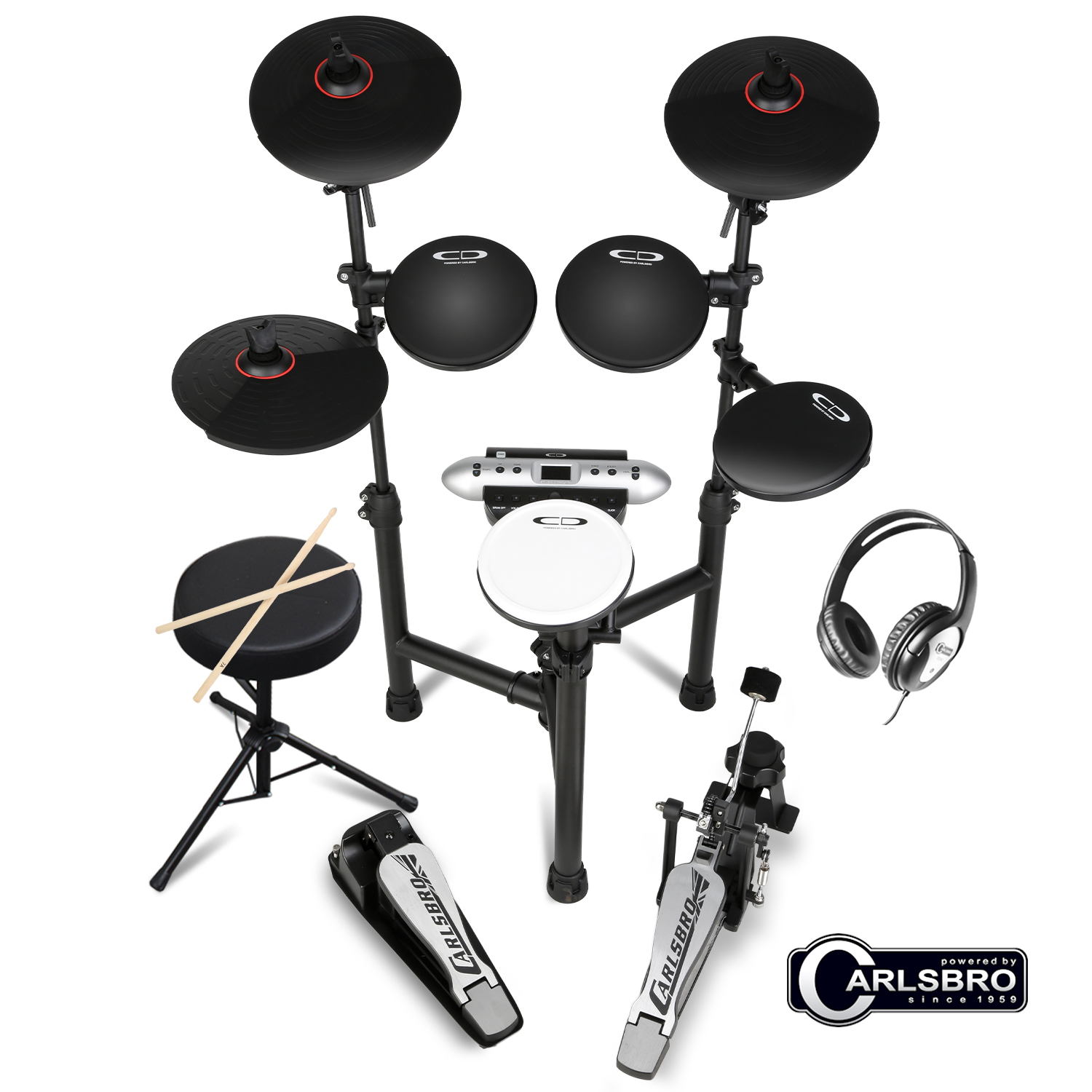 Carlsbro CSD130 RPLUS Compact Electric Drum Kit 8 Piece USB, Stool
