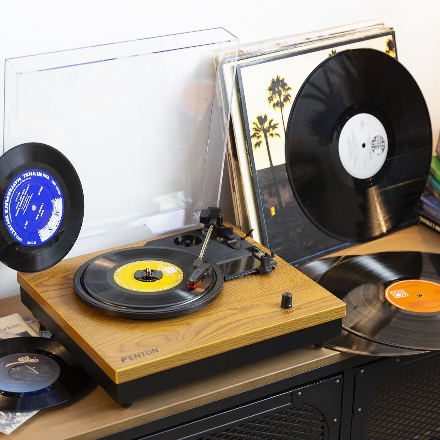 Record Player with Built in Speakers Fenton RP112L Lightwood