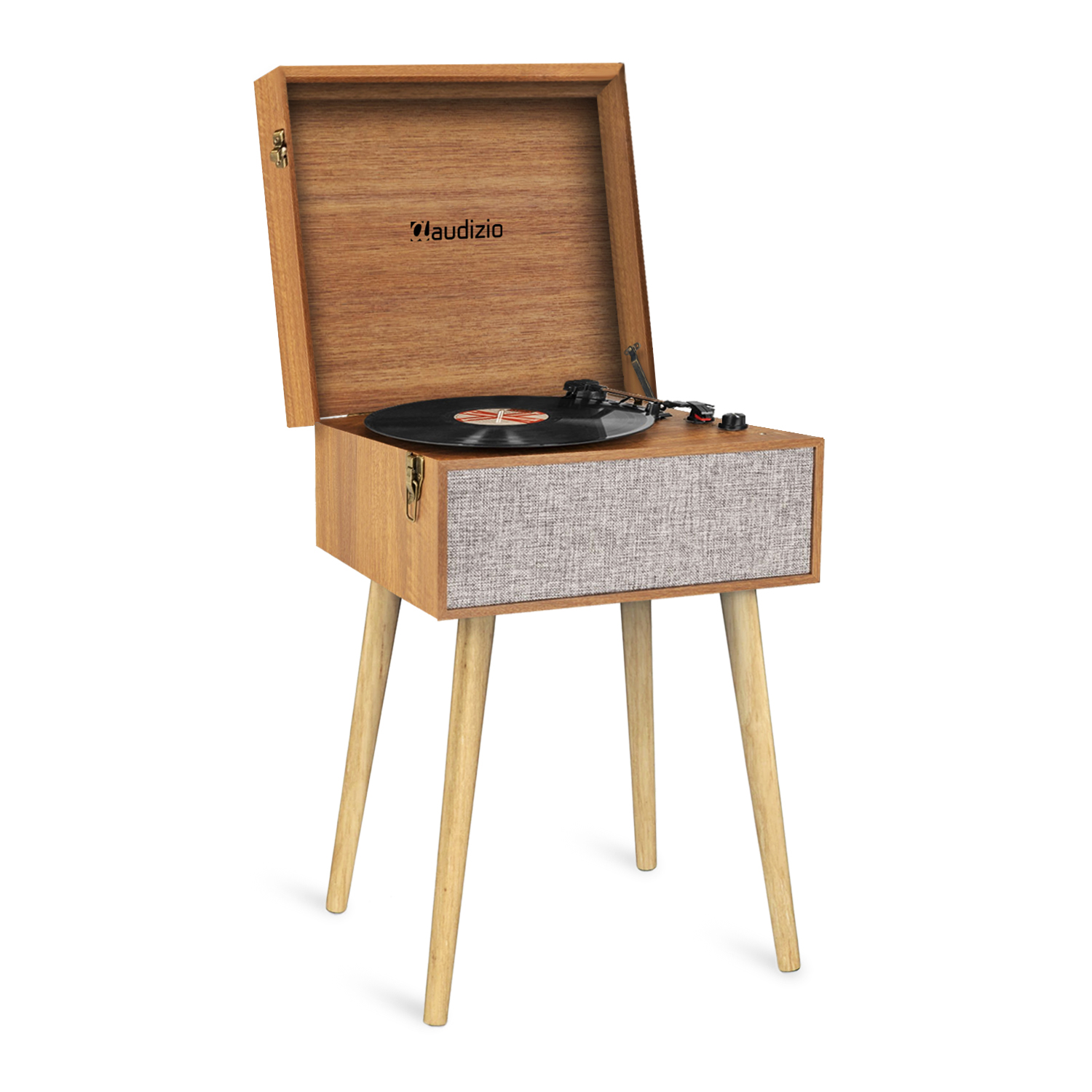 Audizio Fremont Retro Table Record Player with Stand, Bluetooth Output and USB