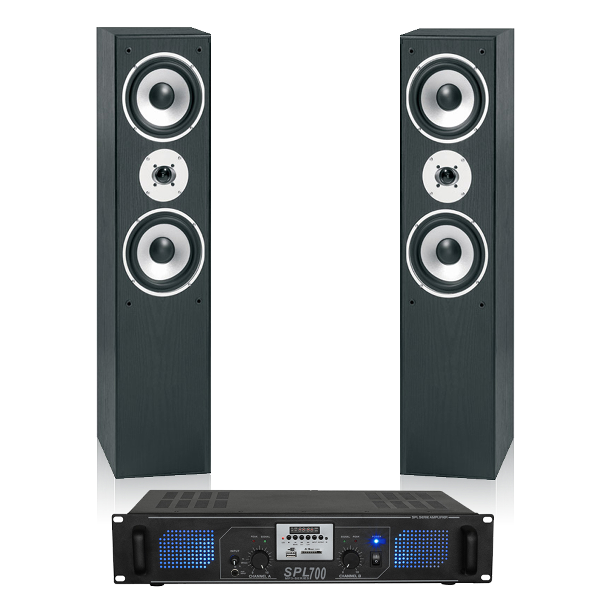 Fenton SHFT60B HiFi Tower Speakers System & Amplifier