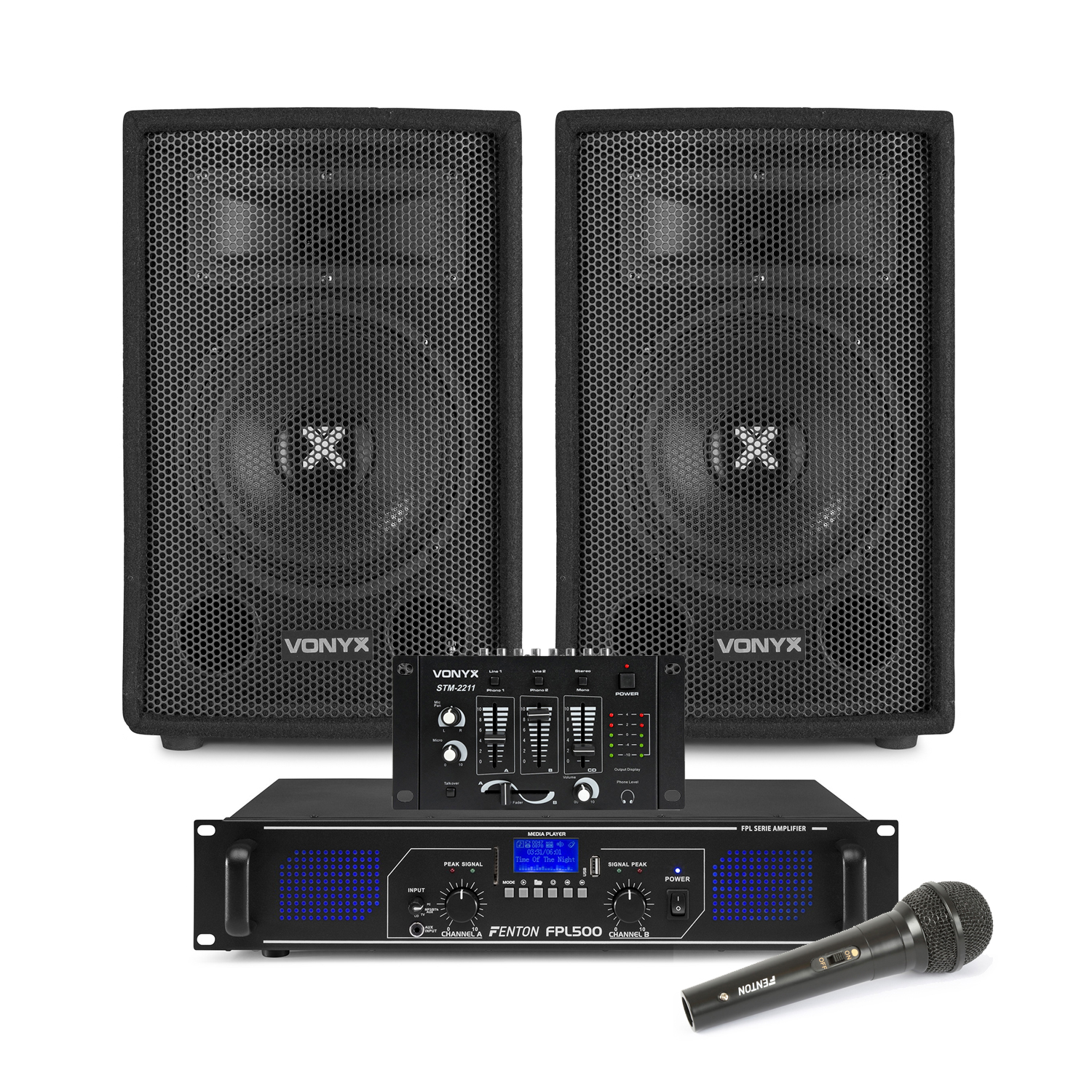 dj mixer and speakers