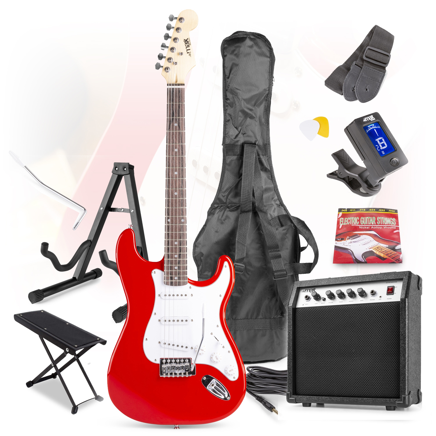 FULL SIZE ELECTRIC Guitar Kit, Amplifier, Stand & Beginners Accessories