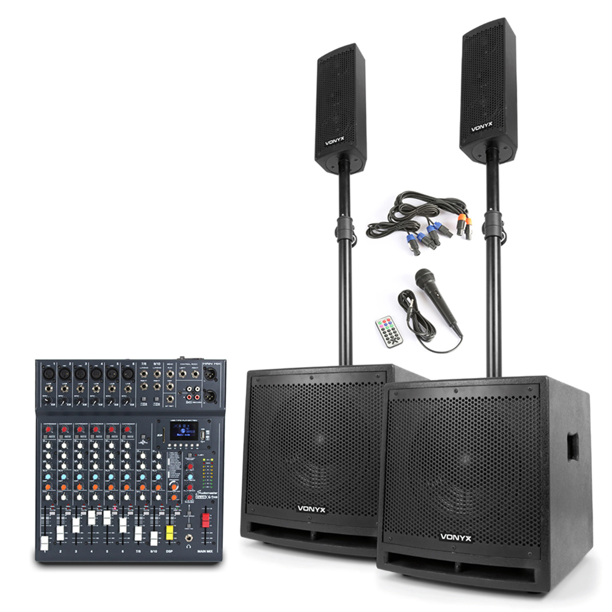 PA System for Small Church VX1000BT Column Array & PA Mixer Package