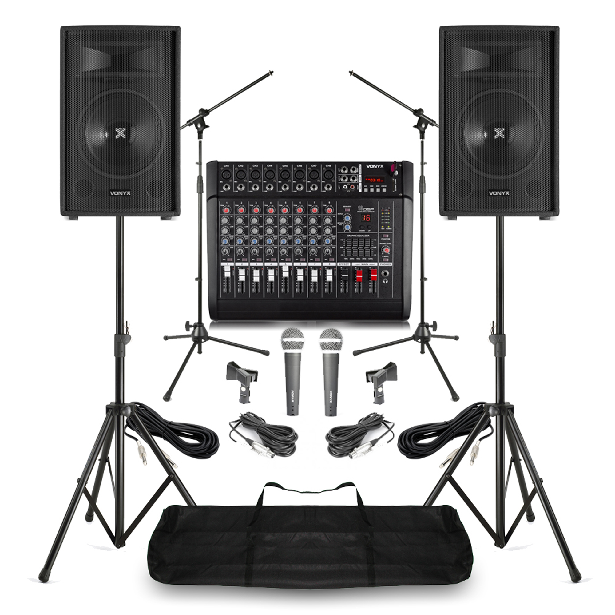 PA System for Church PA Speakers, Mixer Amp, Mics & Stands