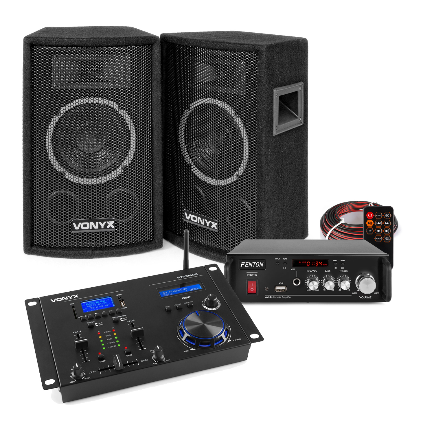 DJ Sets for Kids 6" DJ Speakers, Amplifier & Bluetooth Mixer