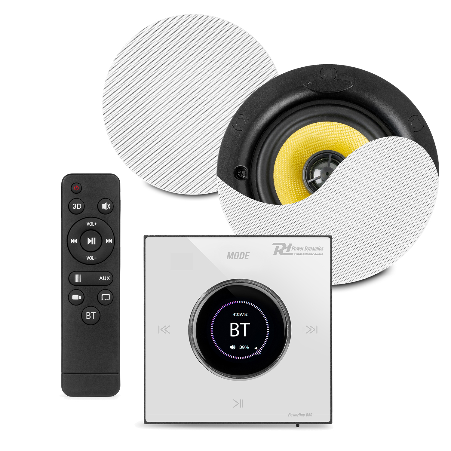PD KVCS Home Bluetooth Ceiling Speaker System with Integrated Wall Amplifier