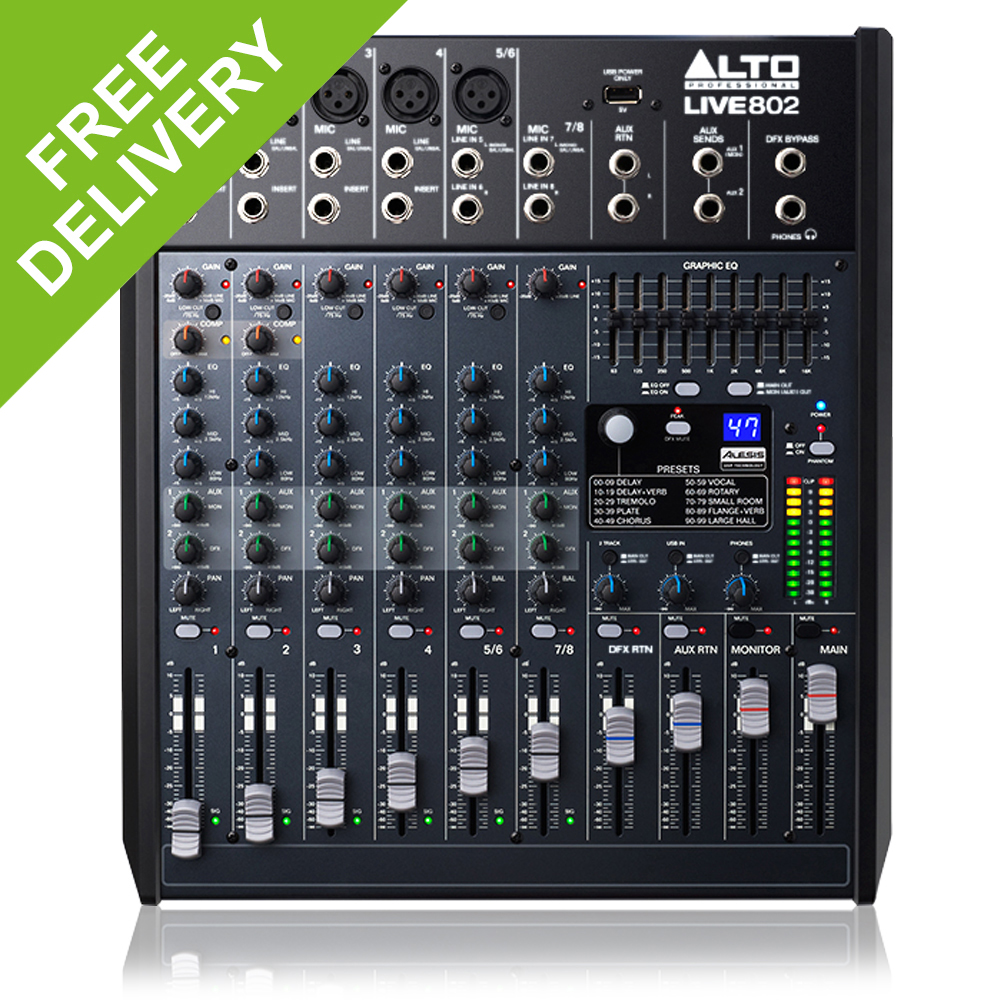 Alto Professional LIVE 802 8Channel PA Mixer Pub Gig Live Sound