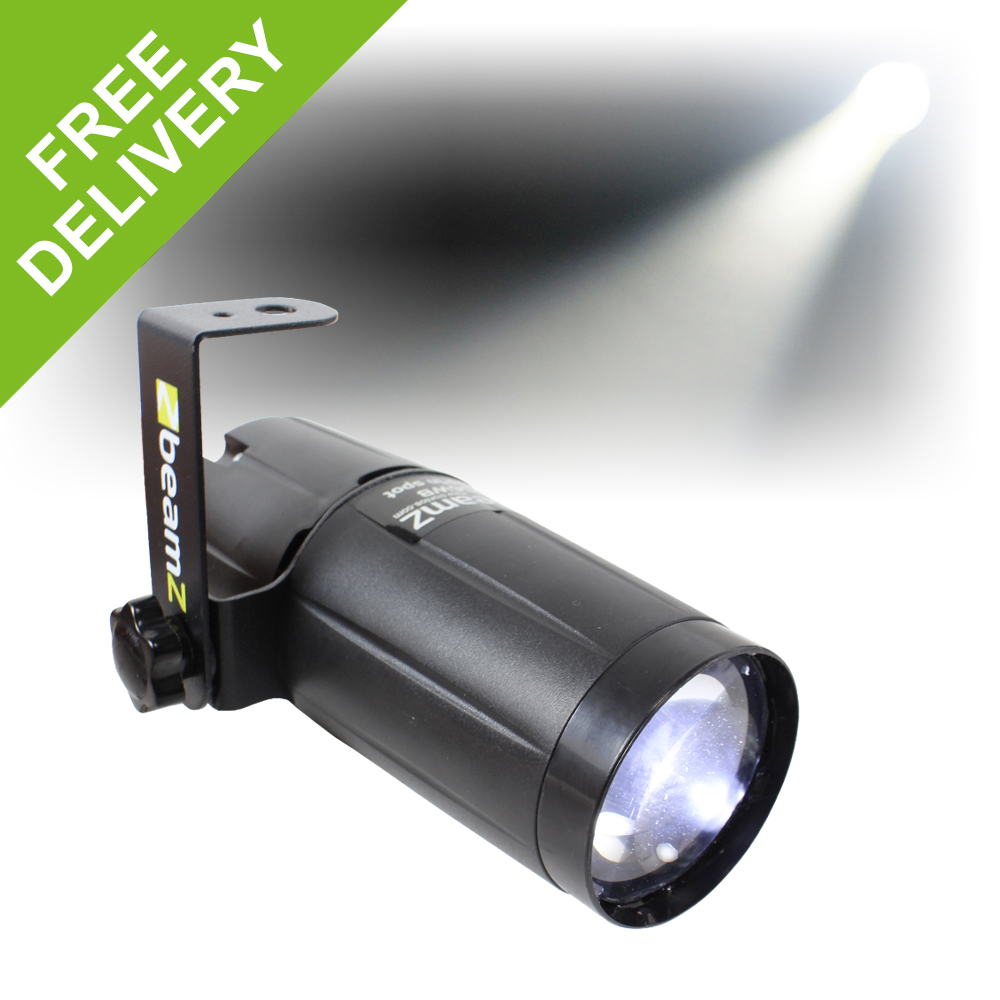 Beamz White Pin Spot Light DJ LED Bright Stage Lighting Studio Pinspot