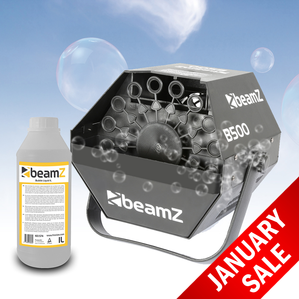 Beamz Party B500 Bubble Machine ++ 1L Liquid Fluid DJ Effects Package